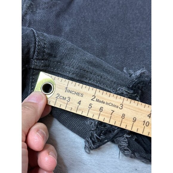 We The Free Black 3" Women's 29" Distressed Denim Cut-Off Shorts - Picture 6 of 9